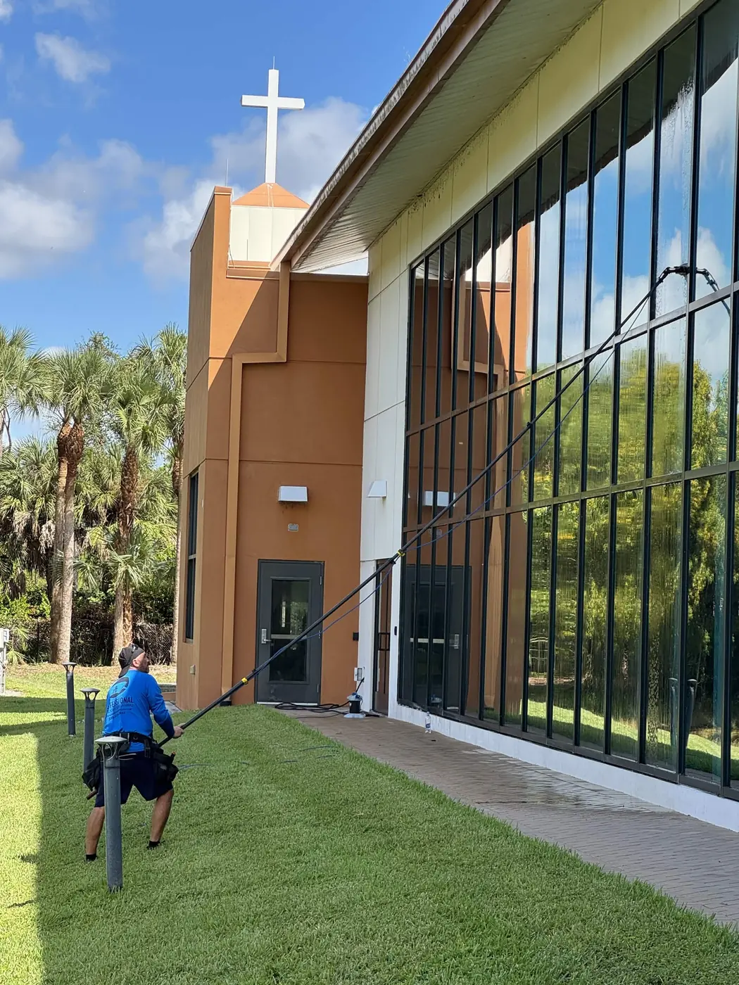 Large commercial window cleaning project in Southwest Florida