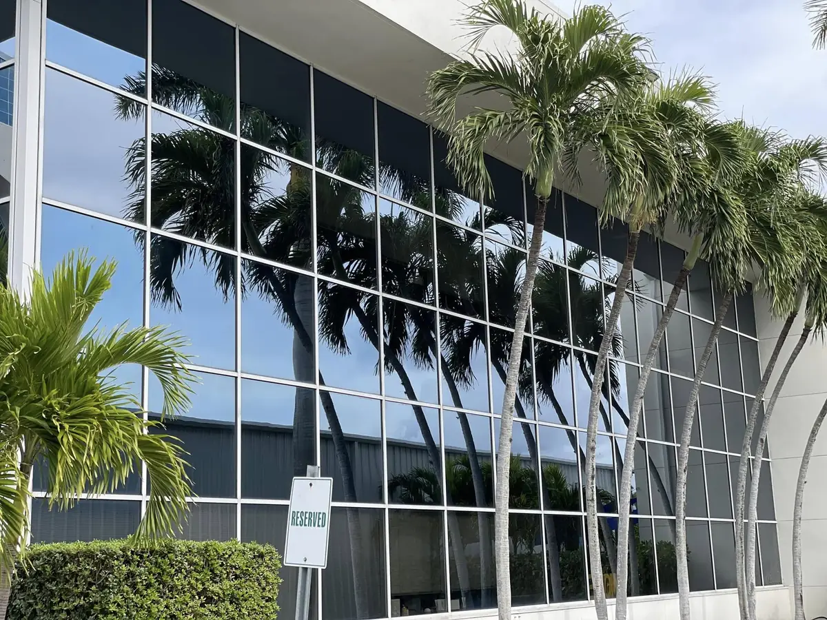 Commercial glass building cleaned by Professional Window Cleaning
